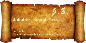 Jakubek Bocsárd névjegykártya